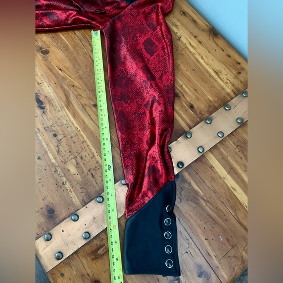 EUC KITTY BOOTS NEW YORK DESIGNER RED/BLACK WESTERN INSPIRED DRESS, S - Picture 12 of 13